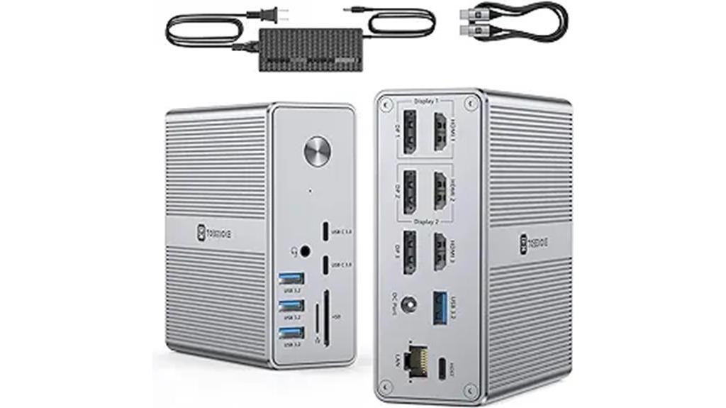tobenone docking station triple monitor and 120w power adapter