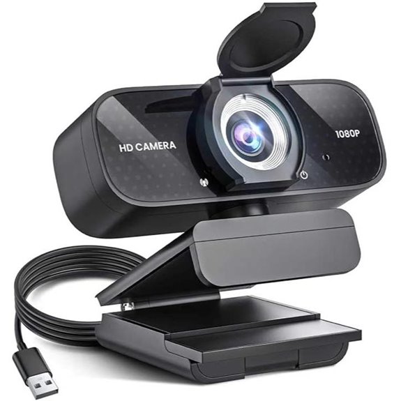 TRAUSI 1080P Webcam with Privacy Cover