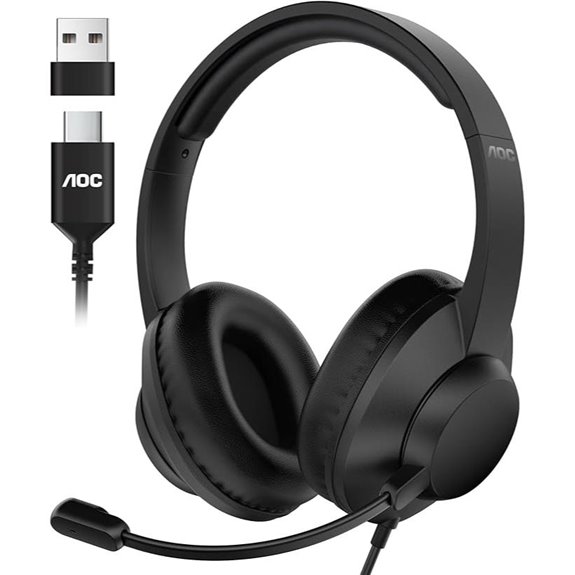 AOC USB Headset with Microphone (Black)
