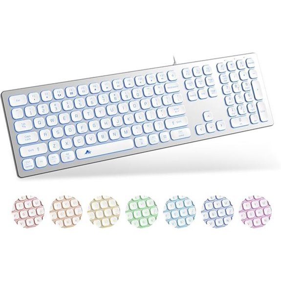 Aluminum Backlit Wired Keyboard for Mac/PC