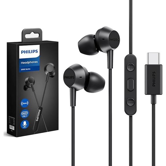 Philips USB-C Earbuds with Microphone (Black)