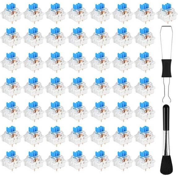 Deftomo 50 Pcs Blue Keyboard Switches