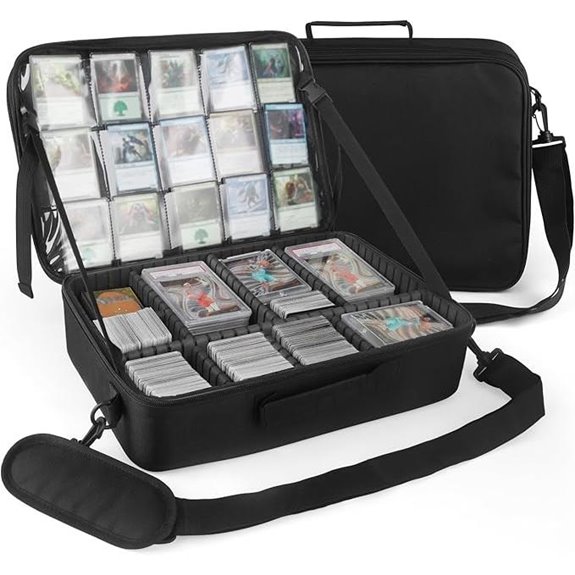 Card Deck Storage Bag with 10 Partitions - Black