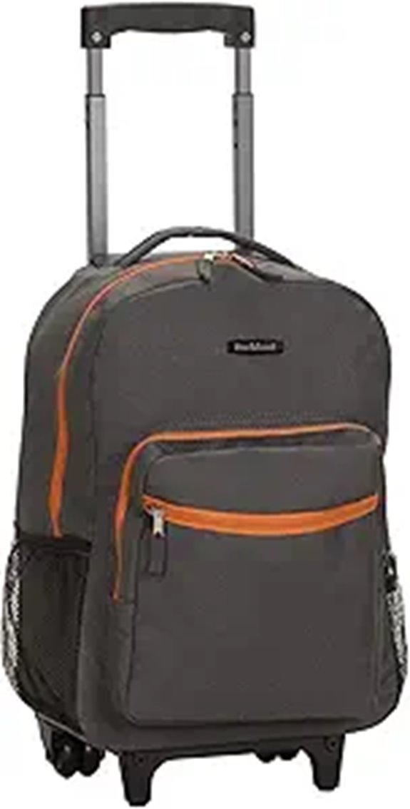 Rockland Double Handle Rolling Backpack Charcoal 17
