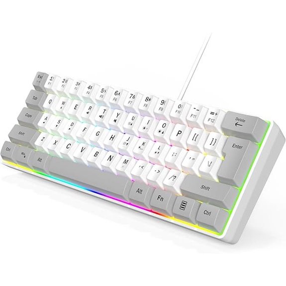 Wired RGB 60% Gaming Keyboard (White/Grey)