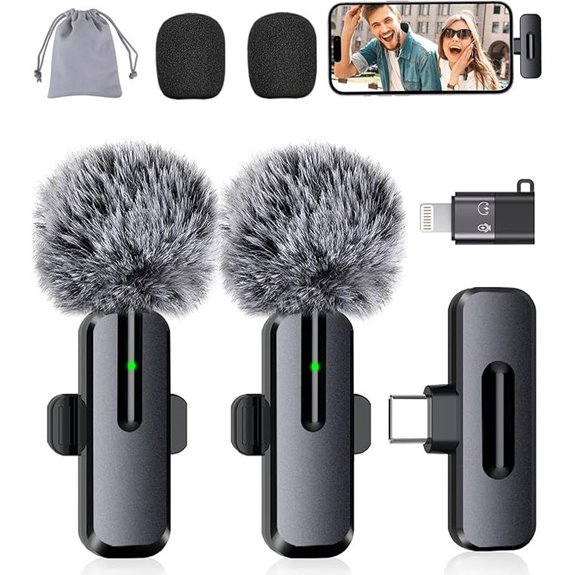 Wireless Mini Lavalier Mic for iPhone & Android