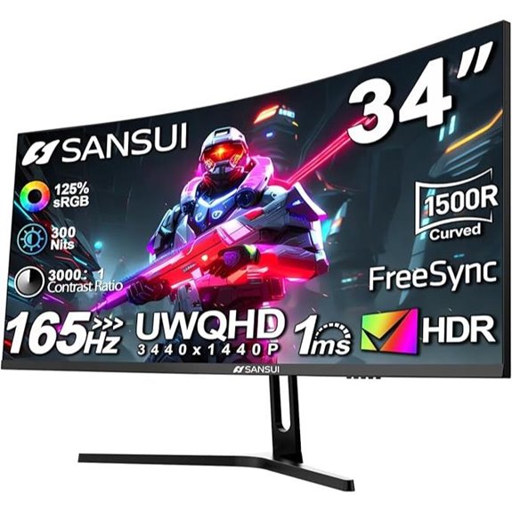 SANSUI 34-Inch Curved Gaming Monitor
