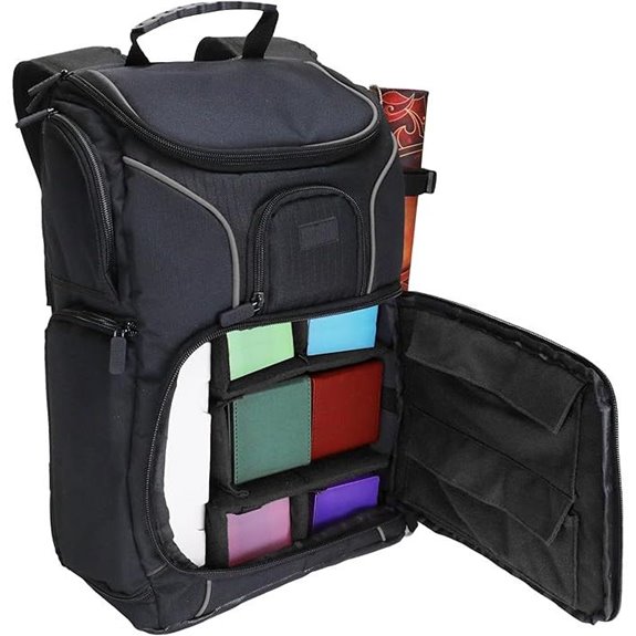 USA Gear MTG Backpack with Custom Dividers (Black)