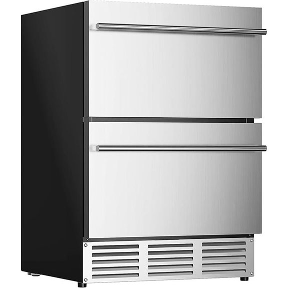 EUHOMY 24 Under Counter Double Drawer Fridge