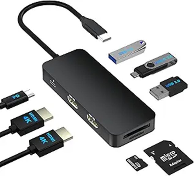 USB-C Docking Station Dual HDMI 8-in-1 Hub