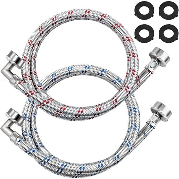 Beaquicy 4FT Stainless Steel Washer Hoses (2-Pack)
