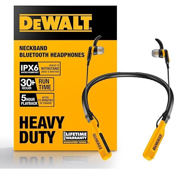 DEWALT Bluetooth Neckband Headphones (30H Runtime)