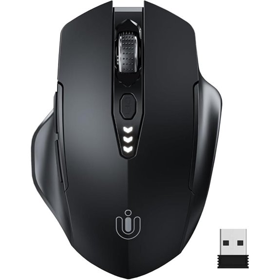 Uineer Wireless Rechargeable Ergonomic Mouse (Matte Black)