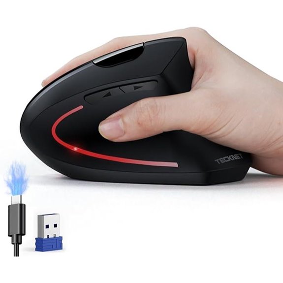TECKNET Ergonomic Wireless Vertical Mouse 4800 DPI