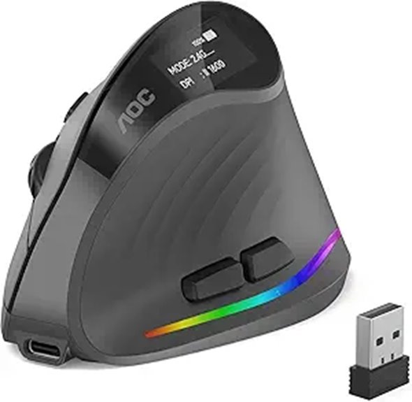 AOC 2.4GHz Ergonomic Wireless Vertical Mouse