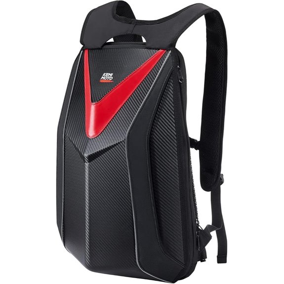 KEMIMOTO Motorcycle Backpack Hardshell (Expandable Water Resistant)