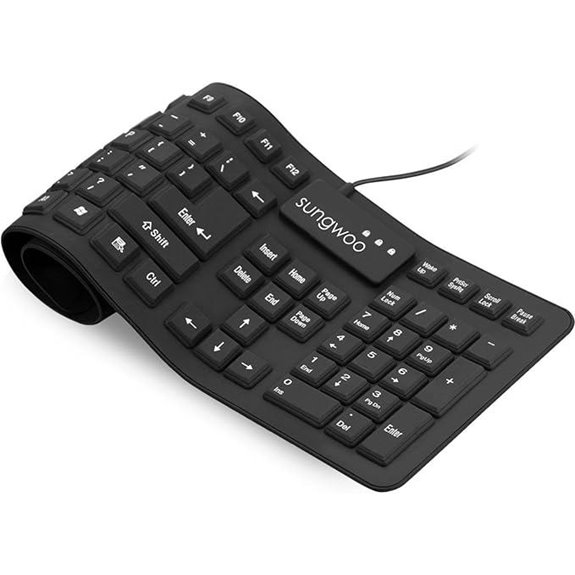 Sungwoo Foldable Silicone Waterproof Keyboard (Black)