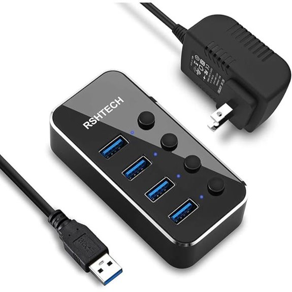 RSHTECH 4-Port USB 3.0 Hub