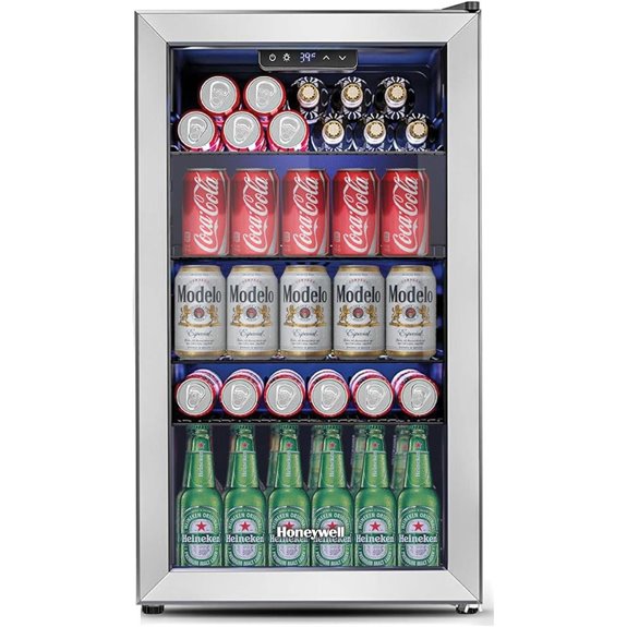 Honeywell 116-Can Beverage Refrigerator with Glass Door