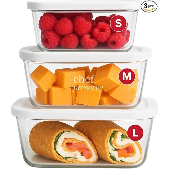 Chef Preserve Glass Vacuum Containers (3pc)