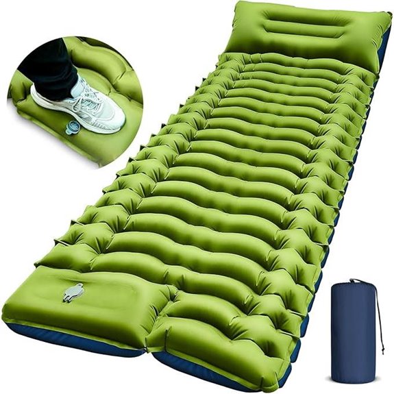 Camping Sleeping Pad with Pillow (Green)