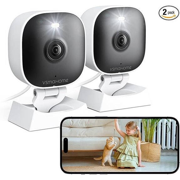 2K Home Security Cameras with Night Vision (2-Pack)