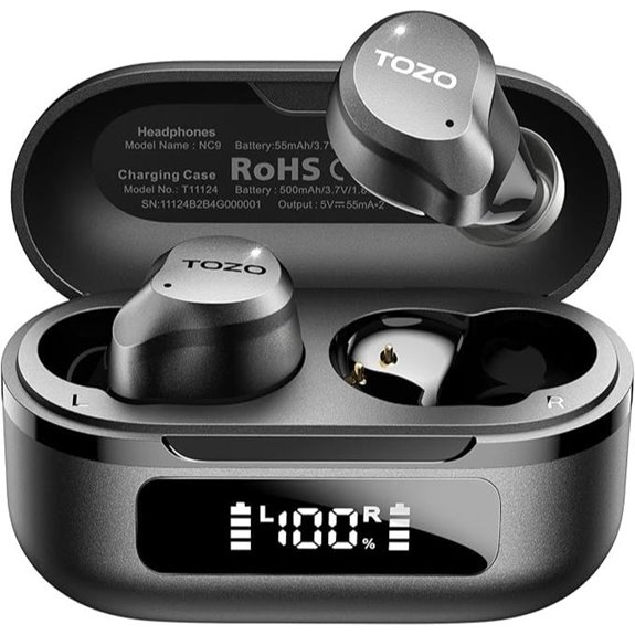 TOZO NC9 Hybrid Noise-Cancelling Earbuds