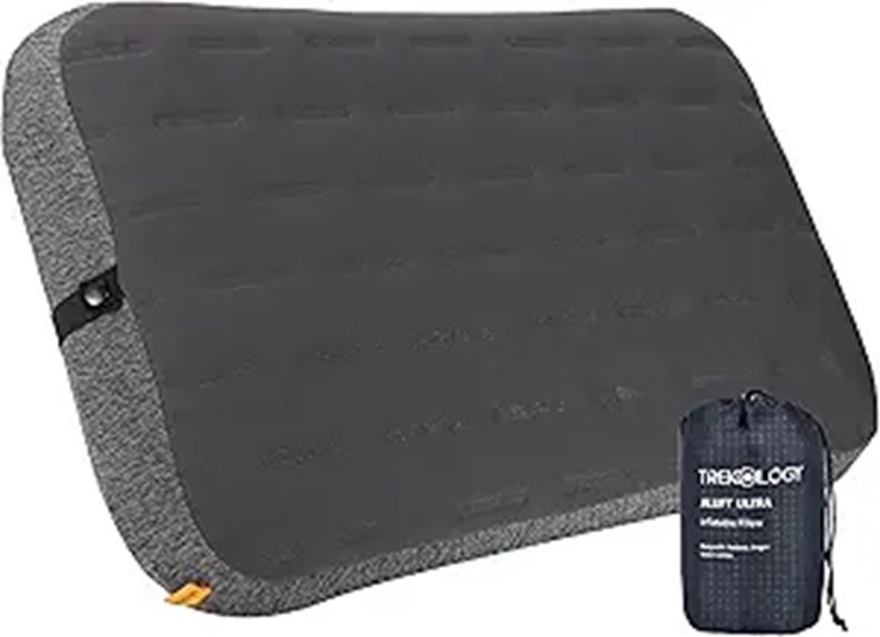 TREKOLOGY Inflatable Camping Pillow (24x15) Grey