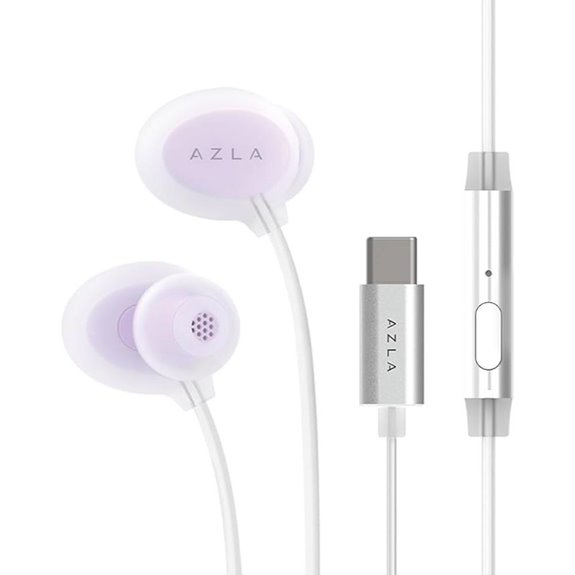 AZLA ASE-600 Wired Earbuds with Mic (Lavender)