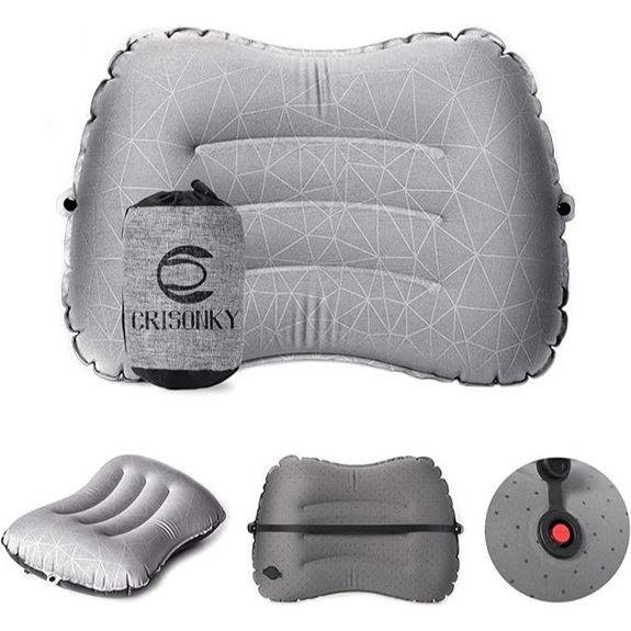 Crisonky Inflatable Camping Pillow (Light Grey)