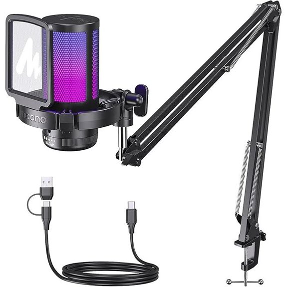 MAONO Gaming USB Mic with Boom Arm