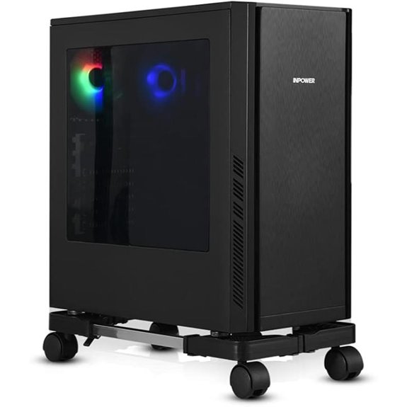 Computer Tower Stand with Caster Wheels
