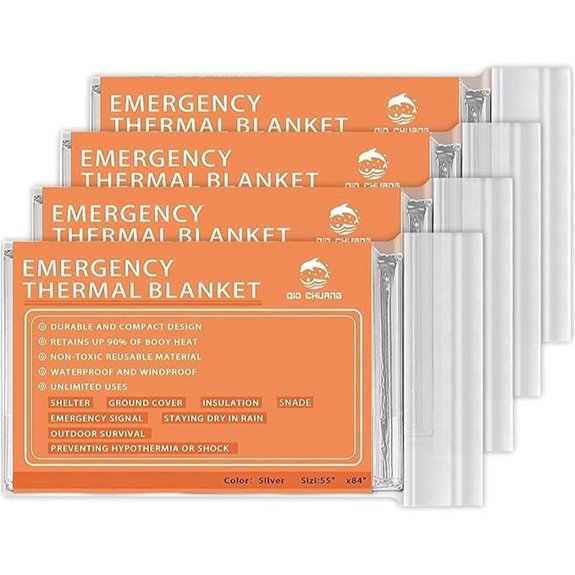 QIO CHUANG Mylar Thermal Blankets (4-Pack)