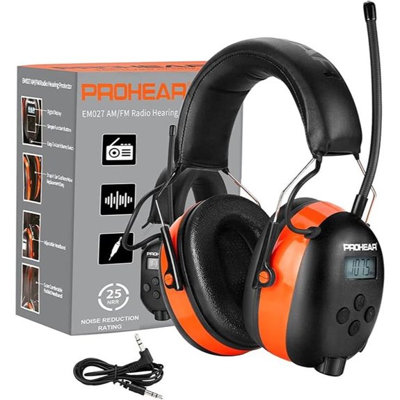 PROHEAR 027 AM/FM Radio Earmuffs (Orange)