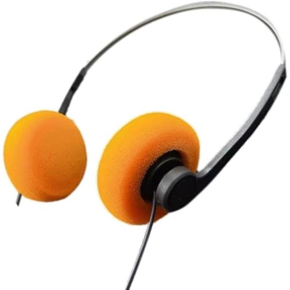 Retro Wired Over-Ear Headphones (Orange)