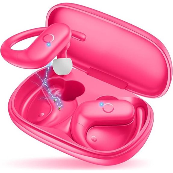 MOZOTER Wireless Earbuds with Earhooks (Pink)
