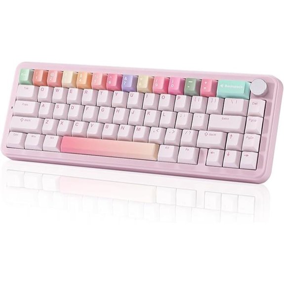 YUNZII B68 Wireless Mechanical Keyboard (Pink)