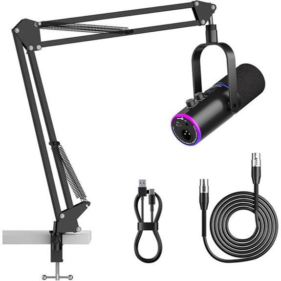 XLR/USB Podcast Mic with Boom Arm