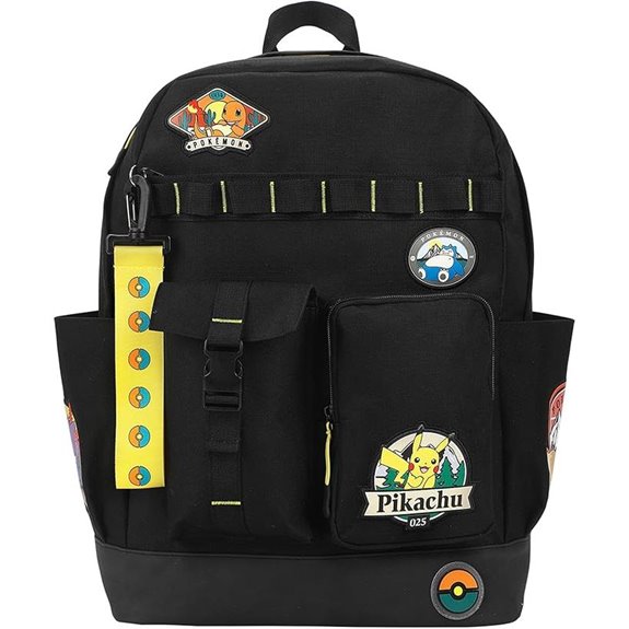 Pokémon Character Patches 19 Black Backpack