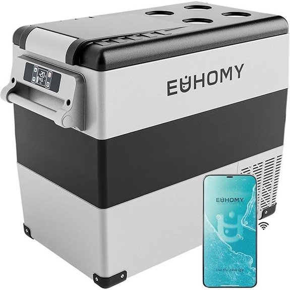 EUHOMY 59QT 12V Portable Refrigerator with APP Control