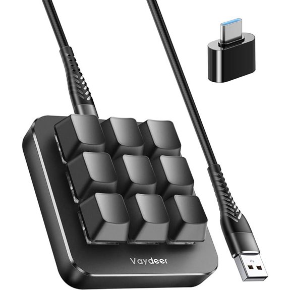 Vaydeer One-Handed Mechanical Keyboard with Programmable Keys