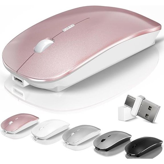 Wireless Rechargeable Mouse for Laptop (Rose Gold)