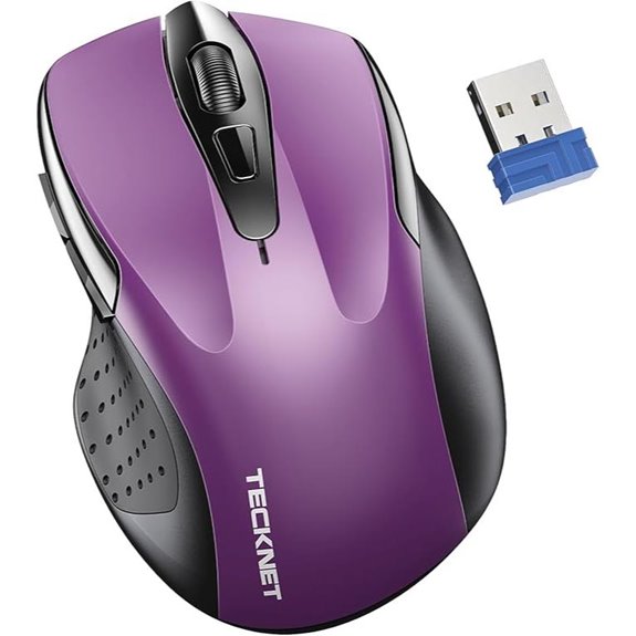 TECKNET Wireless Mouse - Silent 4000 DPI Purple