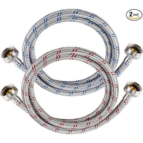 Yejesiy 4 Ft Stainless Steel Washer Hoses (2-Pack)