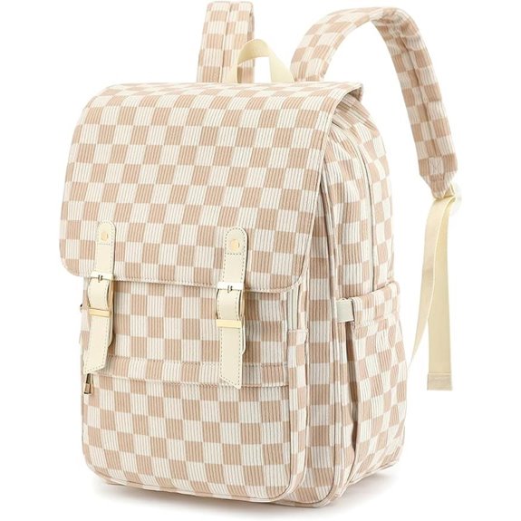 Fufazfo Corduroy Laptop Backpack for Women