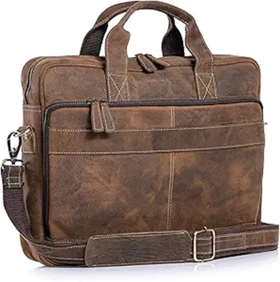 Leather 18 Laptop Messenger Bag