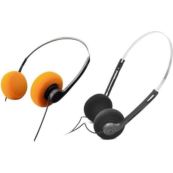 Retro Over-Ear Headphones (Orange + Black)