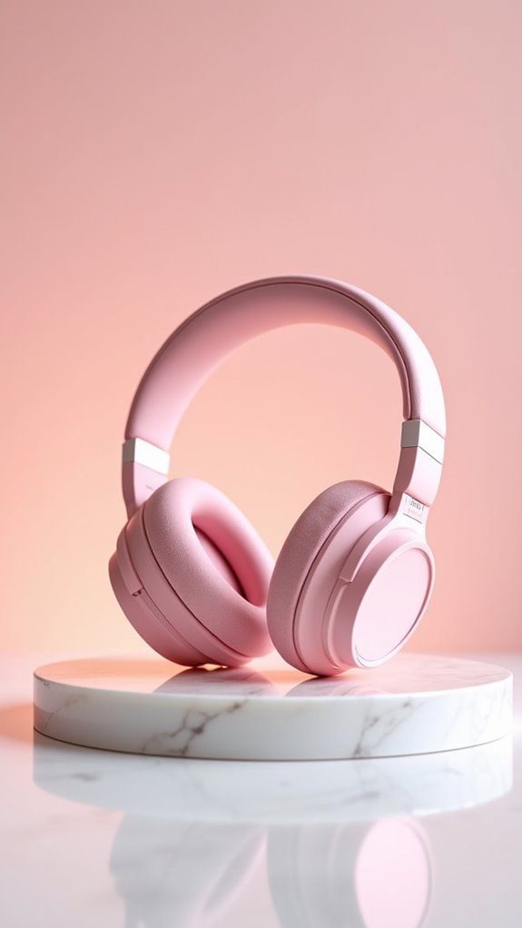 stylish pink headphones selection