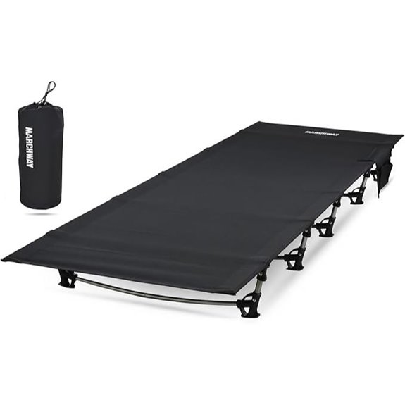 MARCHWAY Ultralight Folding Camping Cot (Black)