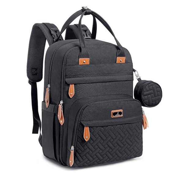 BabbleRoo Diaper Bag Backpack (Unisex Black)